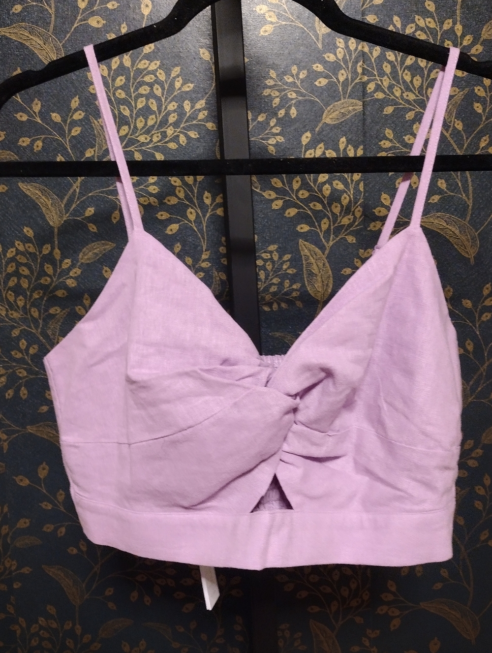 NEW House of Harlow 1960 Lilac Twist-Front Cropped Tank